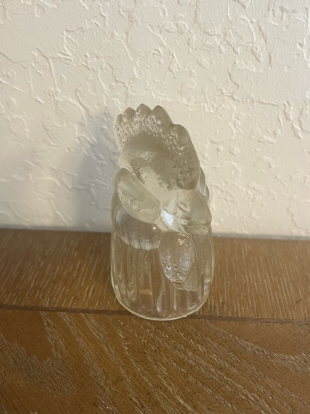 Clear Glass Rooster Figurine - Decorative Home Art